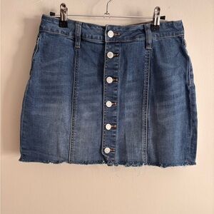PacSun Blue Denim Mini Skirt with Button Detail